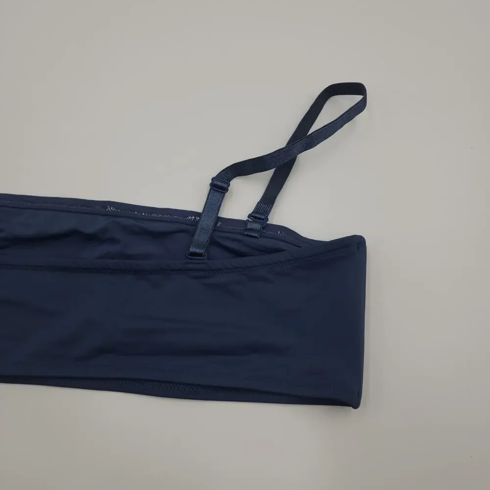 SKIMS Micro Bandeau Swim Top in Medium Denim Wash Size 2X